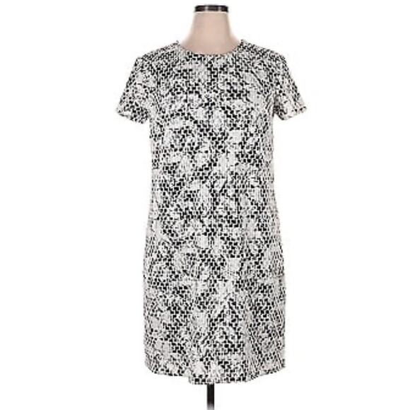 Maggy London Women's Short Sleeve Floral Jacquard Knit Mini Dress Size 14 Multi - Picture 1 of 8